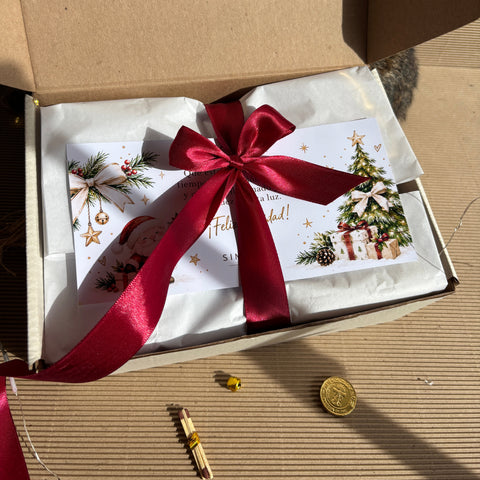 Kit Velas Decorativas Reno y Árbol de Navidad con Bandeja