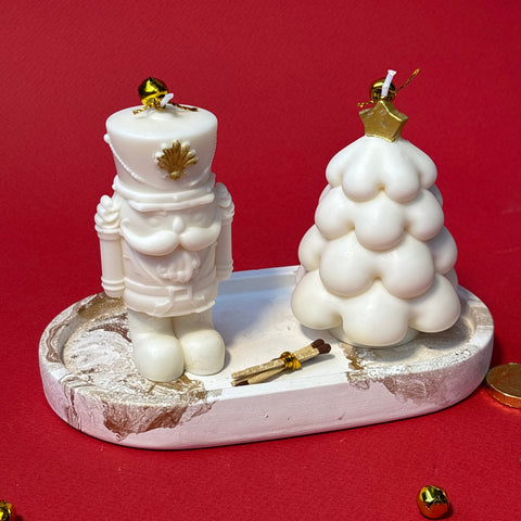 Kit Velas Decorativas Cascanueces y Arbolito Nube