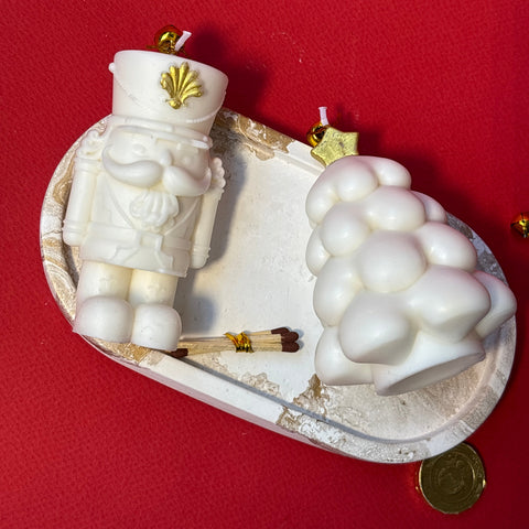 Kit Velas Decorativas Cascanueces y Arbolito Nube